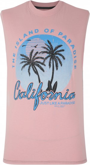 Kam Jeans 5727 California Paradise Sleeveless T-Shirt Pink - Camisetas - Camisetas - 2XL-14XL