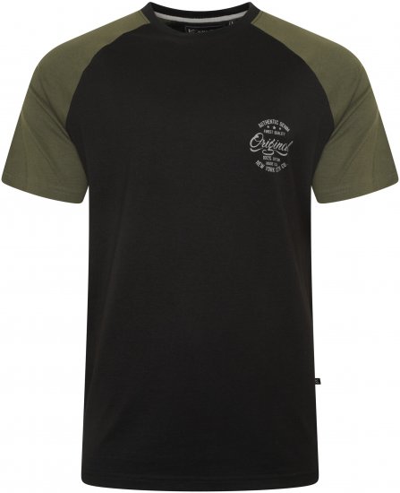 Kam Jeans 5747 Raglan T-Shirt with Print Black - Camisetas - Camisetas - 2XL-14XL