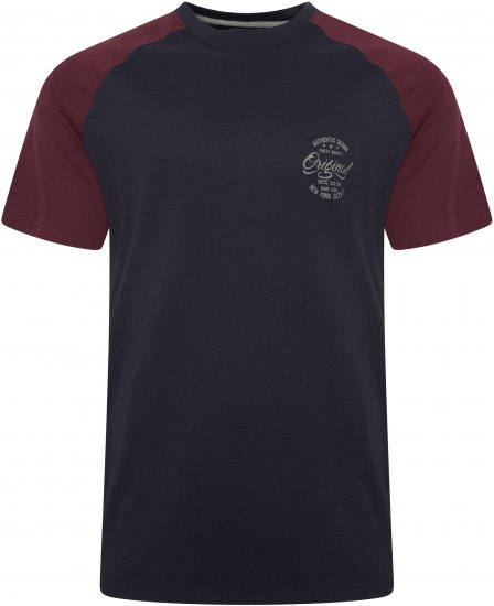 Kam Jeans 5747 Raglan T-Shirt with Print Navy - Camisetas - Camisetas - 2XL-14XL