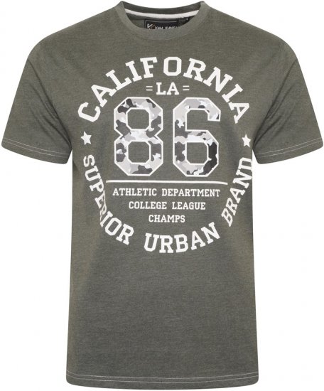 Kam Jeans 5748 California Camo 86 Print T-Shirt Khaki Marl - Camisetas - Camisetas - 2XL-14XL