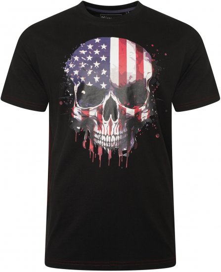Kam Jeans 5756 USA Ghost Skull Print T-Shirt Black - Camisetas - Camisetas - 2XL-14XL
