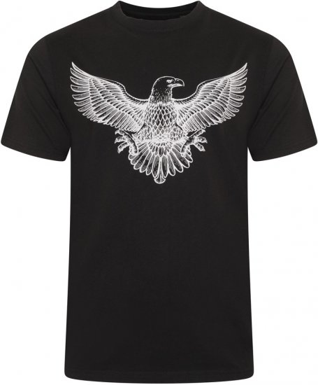 Kam Jeans 5758 Eagle Print T-Shirt Black - Camisetas - Camisetas - 2XL-14XL