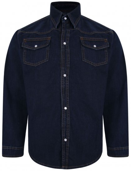 Kam Jeans 602 Denim Shirt Indigo - Camisas - Camisas 2XL-10XL