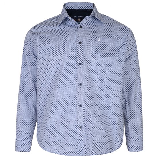 Kam Jeans 6154 Long Sleeve Dobby Print Shirt - Camisas - Camisas 2XL-10XL