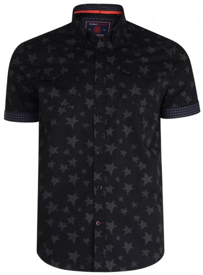 Kam Jeans 6171 Short Sleeve Shirt Charcoal - Camisas - Camisas 2XL-10XL
