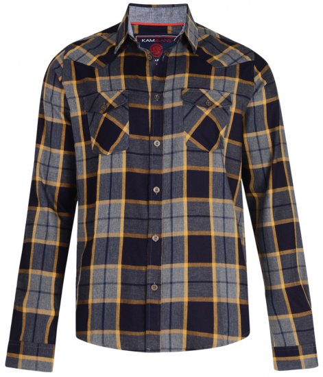 Kam Jeans 6172 Long Sleeve Shirt Grey - Camisas - Camisas 2XL-10XL