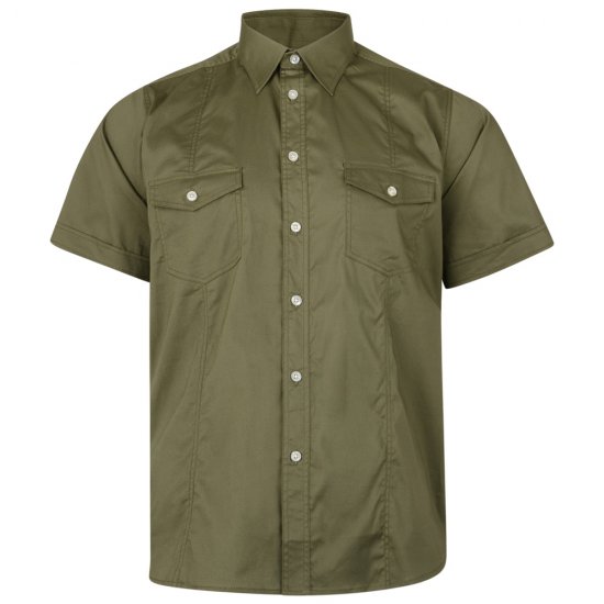 Kam Jeans 6180 Retro Stretch Shirt Khaki DUPLICATE - Camisas - Camisas 2XL-10XL