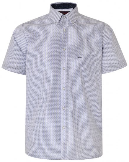 Kam Jeans 6186 Short Sleeve Shirt Blue - Camisas - Camisas 2XL-10XL