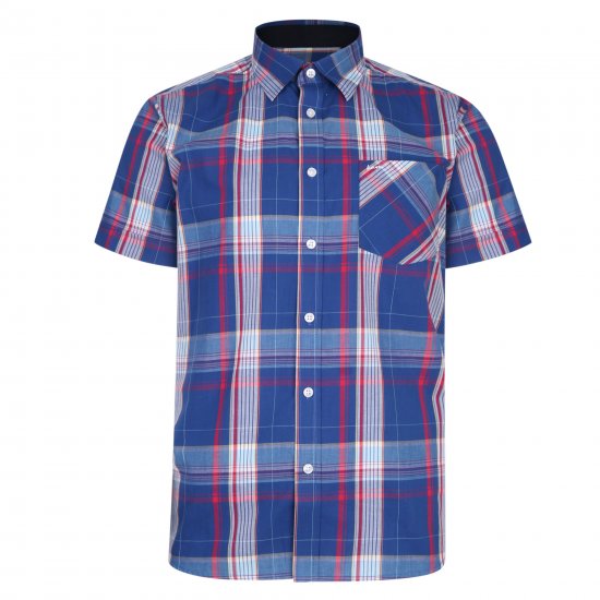 Kam Jeans 6202 Casual Check Shirt Blue - Camisas - Camisas 2XL-10XL