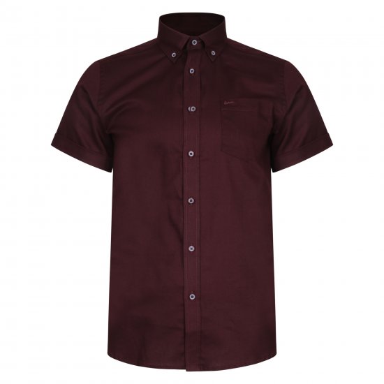 Kam Jeans 6204 Self Pattern Weave Shirt Burgundy - Camisas - Camisas 2XL-10XL
