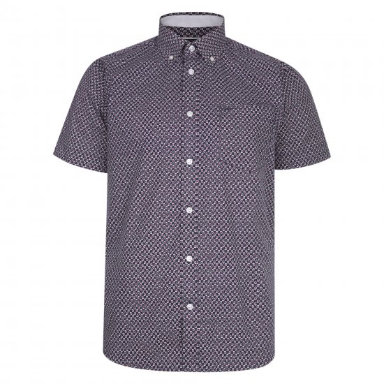 Kam Jeans 6206 Paisley Print Shirt Navy - Camisas - Camisas 2XL-10XL