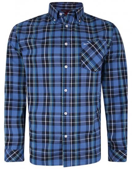 Kam Jeans 6208 LS Casual Check Shirt Denim - Camisas - Camisas 2XL-10XL