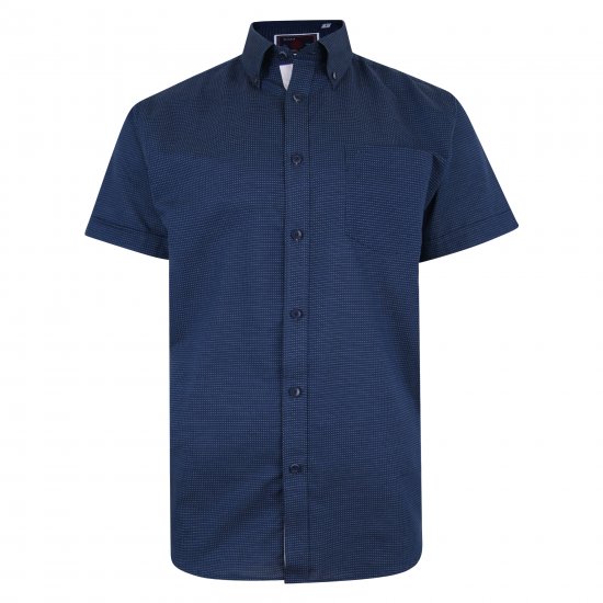 Kam Jeans 6210 SS Dobby Stitch Shirt Indigo - Camisas - Camisas 2XL-10XL