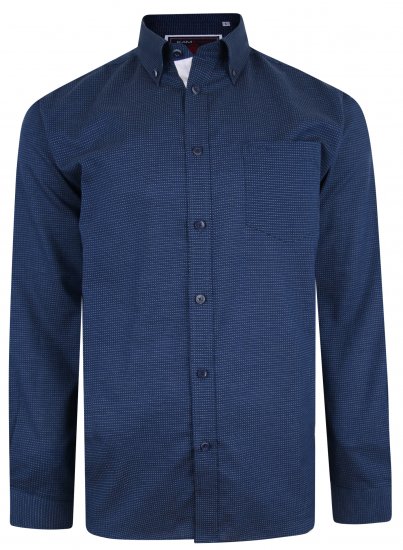 Kam Jeans 6210 LS Dobby Stitch Shirt Indigo - Camisas - Camisas 2XL-10XL