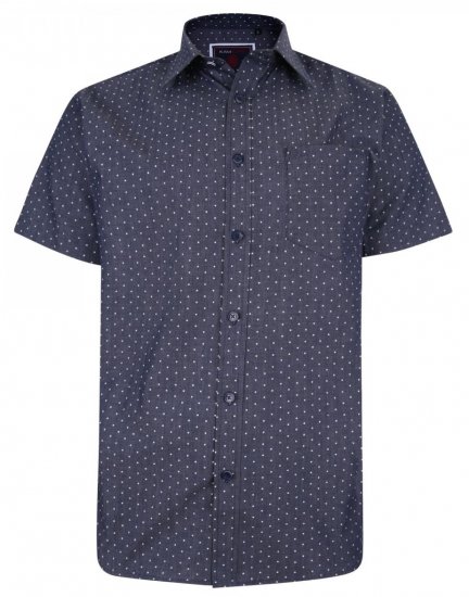 Kam Jeans 6212 SS Star Print Chambray Shirt Indigo - Camisas - Camisas 2XL-10XL