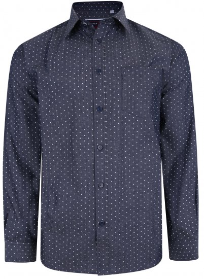 Kam Jeans KBS 6212 Star Print Chambray Shirt Indigo - Camisas - Camisas 2XL-10XL