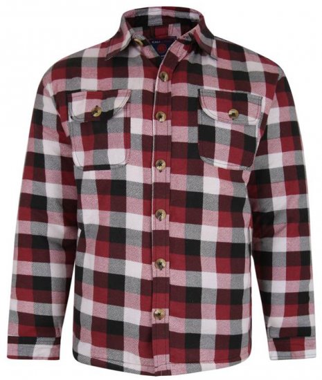 Kam Jeans 6213 Sherpa Lined Flannel Shirt Burgundy - Camisas - Camisas 2XL-10XL