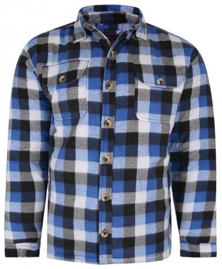 Kam Jeans 6213 Sherpa Lined Flannel Shirt Navy - Camisas - Camisas 2XL-10XL