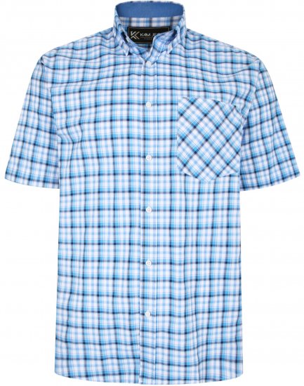 Kam Jeans 6214 Check Shirt Blue - Camisas - Camisas 2XL-10XL