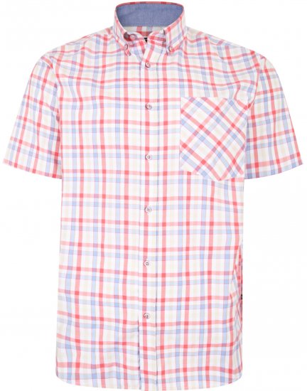 Kam Jeans 6215 Summer Check Shirt Pink - Camisas - Camisas 2XL-10XL