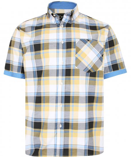 Kam Jeans 6216 Large Check Shirt Mustard - Camisas - Camisas 2XL-10XL