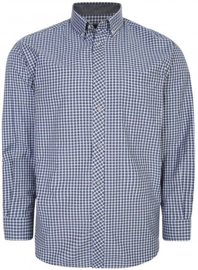 Kam Jeans 6219 LS Mini Gingham Check Shirt Charcoal - Camisas - Camisas 2XL-10XL
