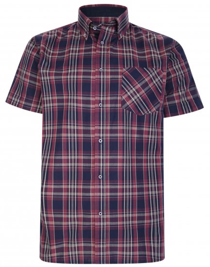 Kam Jeans 6221 Casual Short Sleeve Shirt Plum - Camisas - Camisas 2XL-10XL