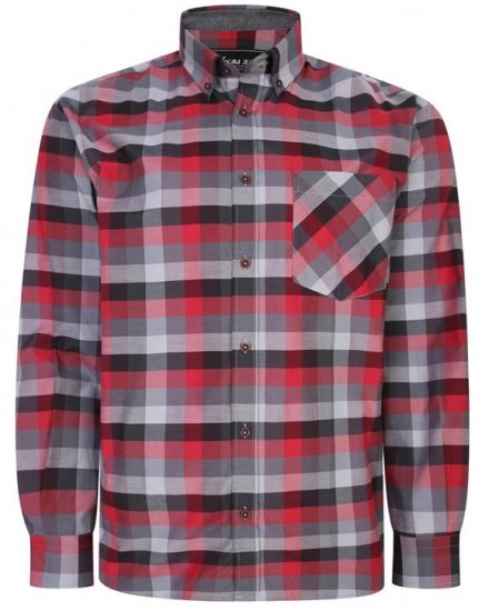 Kam Jeans 6222 Grazed Check Pattern Shirt Wine - Camisas - Camisas 2XL-10XL
