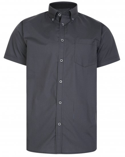 Kam Jeans 6226 Casual Short Sleeve Shirt Charcoal - Camisas - Camisas 2XL-10XL