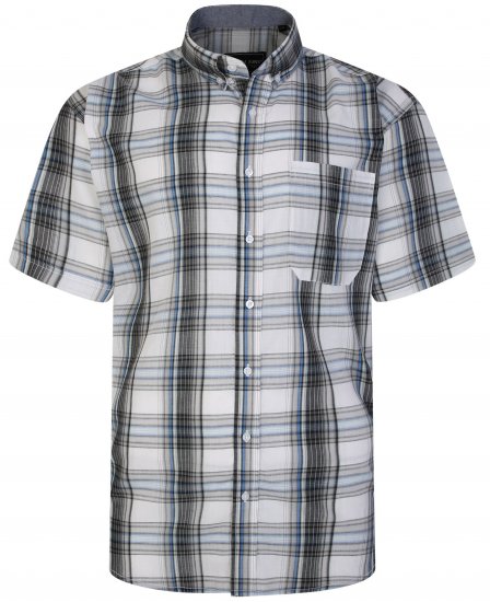 Kam Jeans 6243 SS Check Shirt Navy - Camisas - Camisas 2XL-10XL