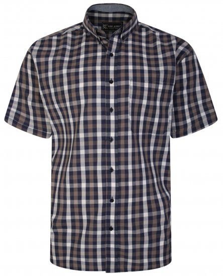 Kam Jeans 6246 SS Check Shirt Navy - Camisas - Camisas 2XL-10XL