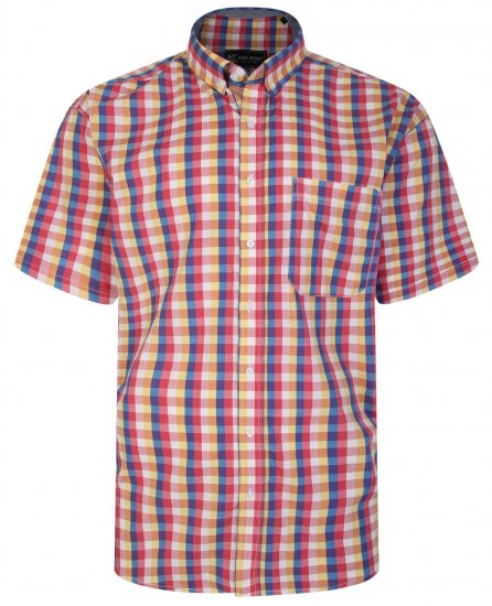 Kam Jeans 6248 Casual Short Sleeve Shirt Pink - Camisas - Camisas 2XL-10XL