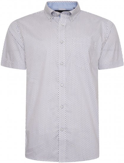 Kam Jeans 6279 All Over Geo Print Shirt White - Camisas - Camisas 2XL-10XL