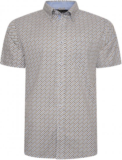 Kam Jeans 6281 All Over Geo Print Shirt White - Camisas - Camisas 2XL-10XL