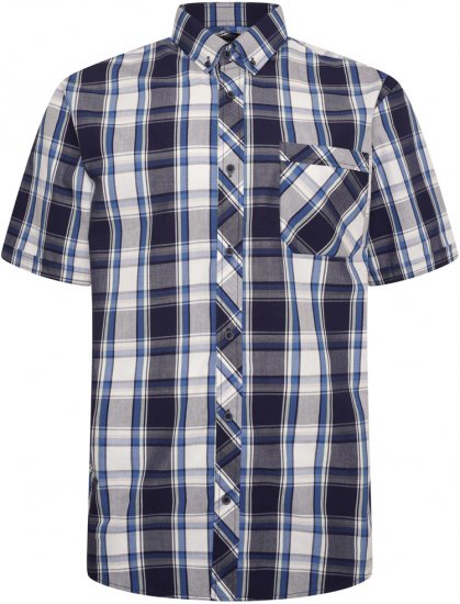 Kam Jeans 6301 SS Casual Check Shirt Navy - Camisas - Camisas 2XL-10XL