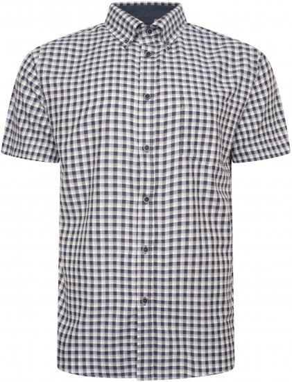Kam Jeans 6302 Casual Gingham Check Shirt Blue - Camisas - Camisas 2XL-10XL