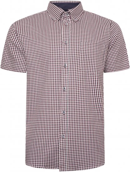 Kam Jeans 6302 Casual Gingham Check Shirt Navy - Camisas - Camisas 2XL-10XL