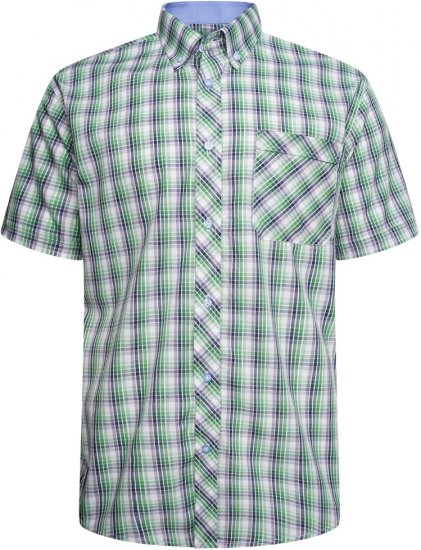 Kam Jeans 6311 Casual Check Short Sleeve Shirt Mint - Camisas - Camisas 2XL-10XL
