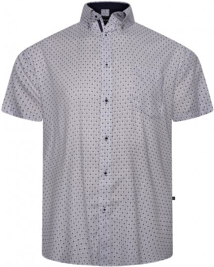 Kam Jeans 6328 AOP Geo Print Short Sleeve Shirt Charcoal - Camisas - Camisas 2XL-10XL