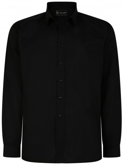 Kam Jeans 661 Classic Long Sleeve Office Shirt Black - Camisas - Camisas 2XL-10XL