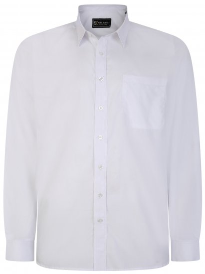 Kam Jeans 661 Classic Long Sleeve Office Shirt White - Camisas - Camisas 2XL-10XL