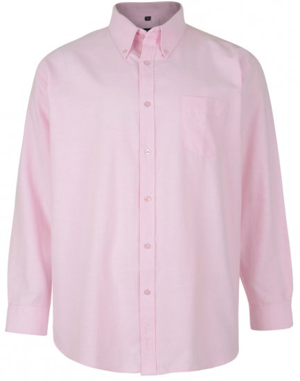 Kam Oxford shirt Long Sleeve Pink - Camisas - Camisas 2XL-10XL