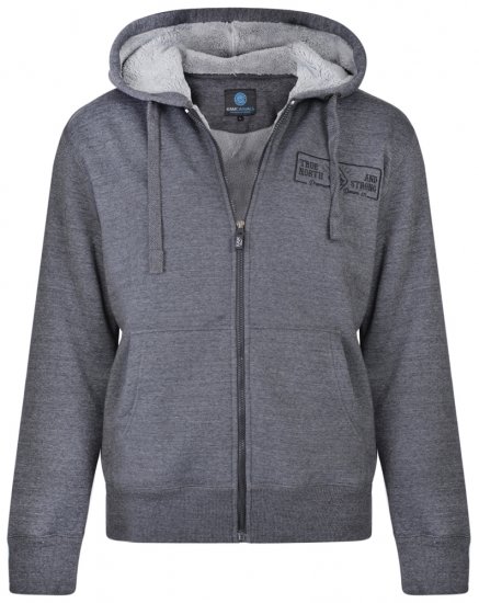 Kam Jeans 7006 Sherpa Lined Hoodie Charcoal - Sudaderas - Sudaderas 2XL-12XL