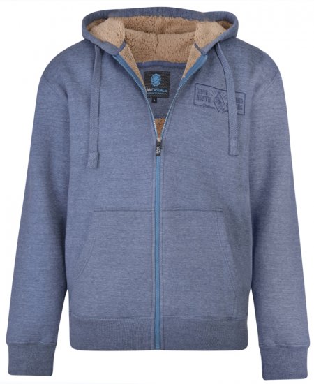 Kam Jeans 7006 Sherpa Lined Hoodie Denim - Sudaderas - Sudaderas 2XL-12XL