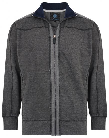 Kam Jeans 7011 Full Zip Sweat Charcoal - Sudaderas - Sudaderas 2XL-12XL