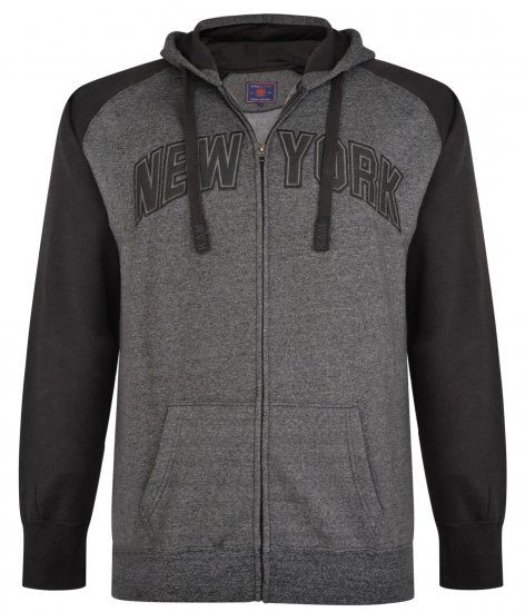 Kam Jeans Zip Thru Hoody Black - Sudaderas - Sudaderas 2XL-12XL