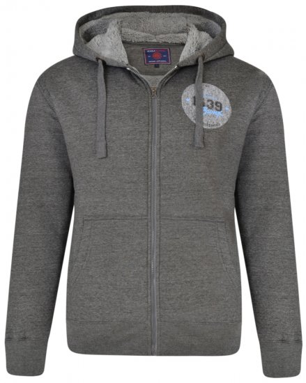 Kam Jeans 7025 Sherpa lined Hoodie Charcoal - Sudaderas - Sudaderas 2XL-12XL