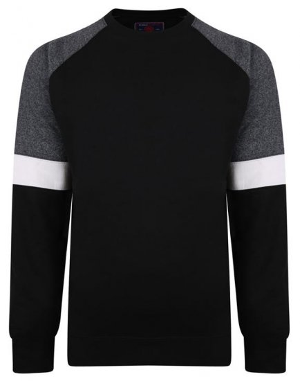 Kam Jeans 7031 Crew Neck Sweater Black - Sudaderas - Sudaderas 2XL-12XL