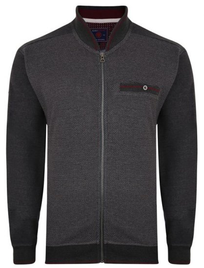 Kam Jeans 7035 Dobby Track Top Charcoal - Sudaderas - Sudaderas 2XL-12XL