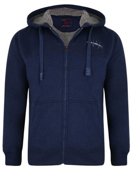 Kam Jeans 7038 Sherpa Lined Hoodie Indigo - Sudaderas - Sudaderas 2XL-12XL